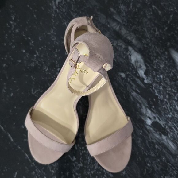 BRAND NEW LULUS-TAYLOR NATURAL ANKLE STRAP HEEL SUEDE SANDAL - Picture 8 of 16
